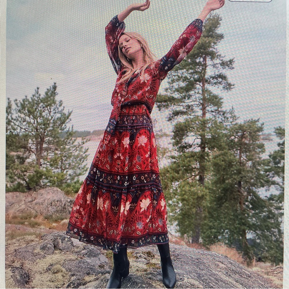 Floral Red Maxi Dress